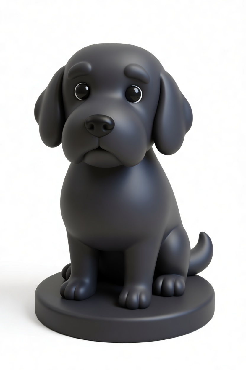 Black Labrador Figurine free 3D printable STL