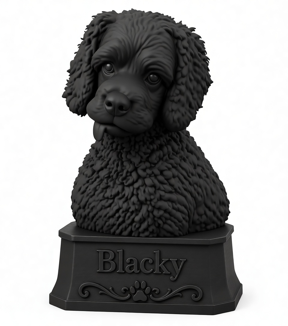 Black Poodle Bust free 3D printable STL