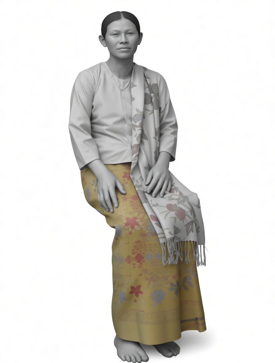 Traditional Burmese Woman Figurine free 3D printable STL