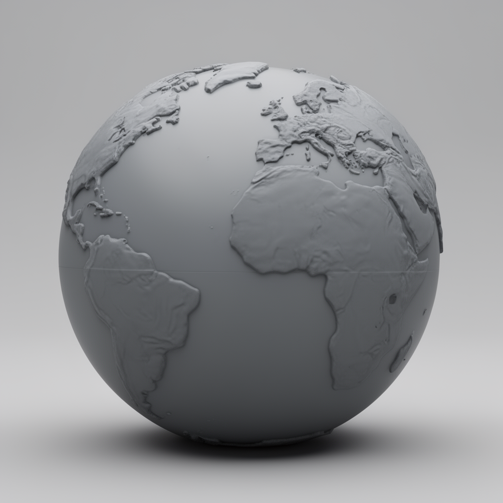 Realistic Earth Globe free 3D printable STL