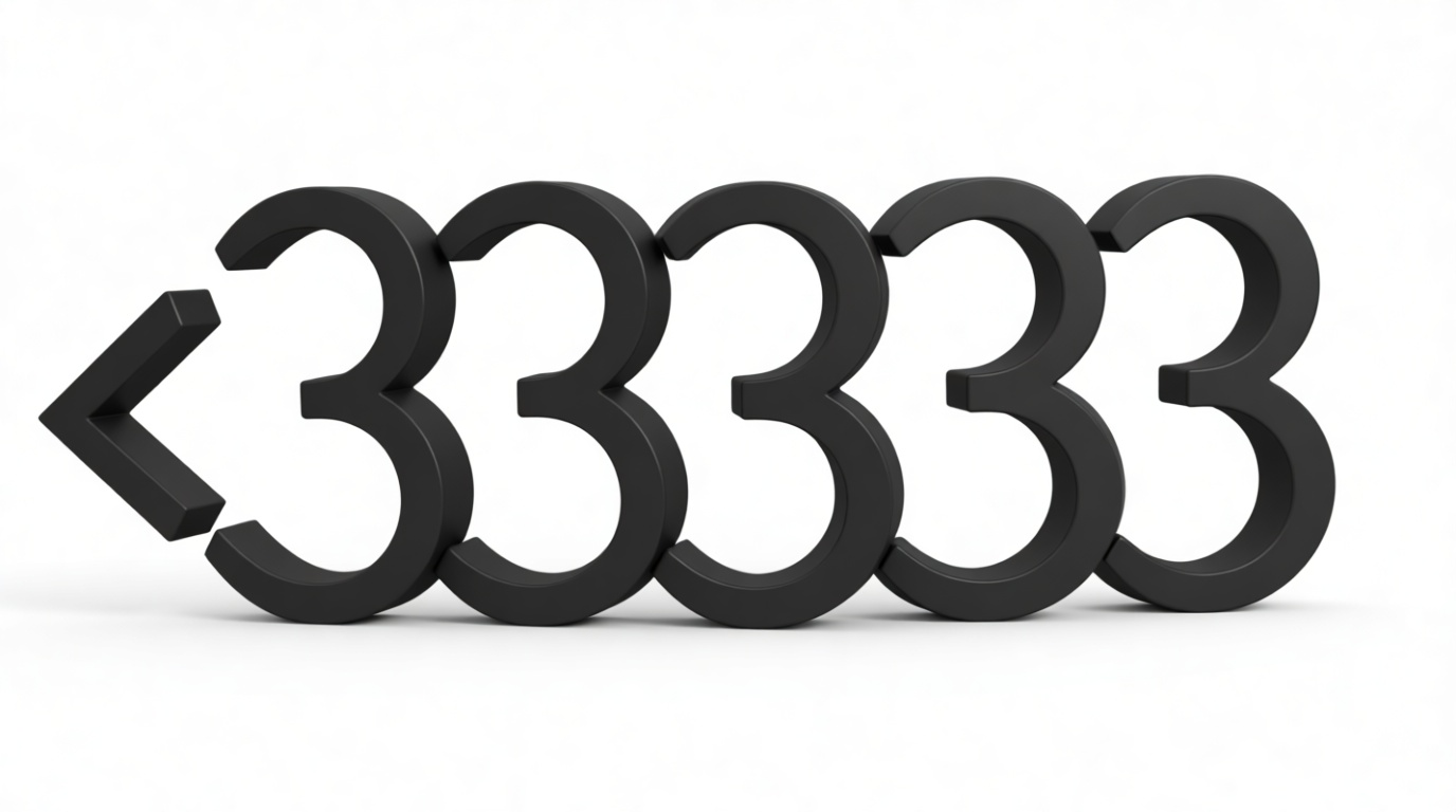 Less Than 33333 Symbol free 3D printable STL