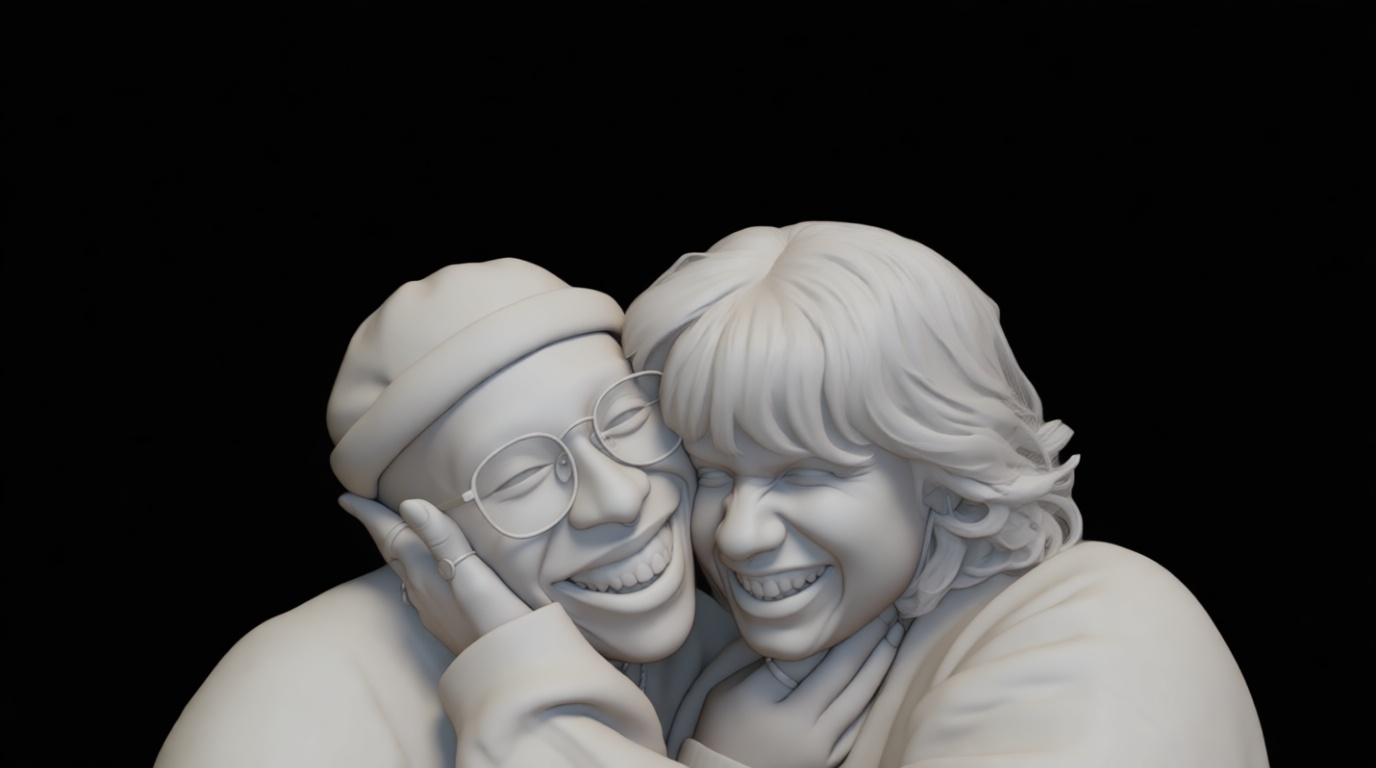 Laughing Couple Bust free 3D printable STL