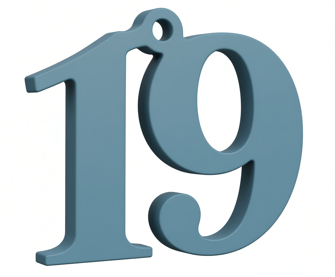 Number 19 Keychain free 3D printable STL