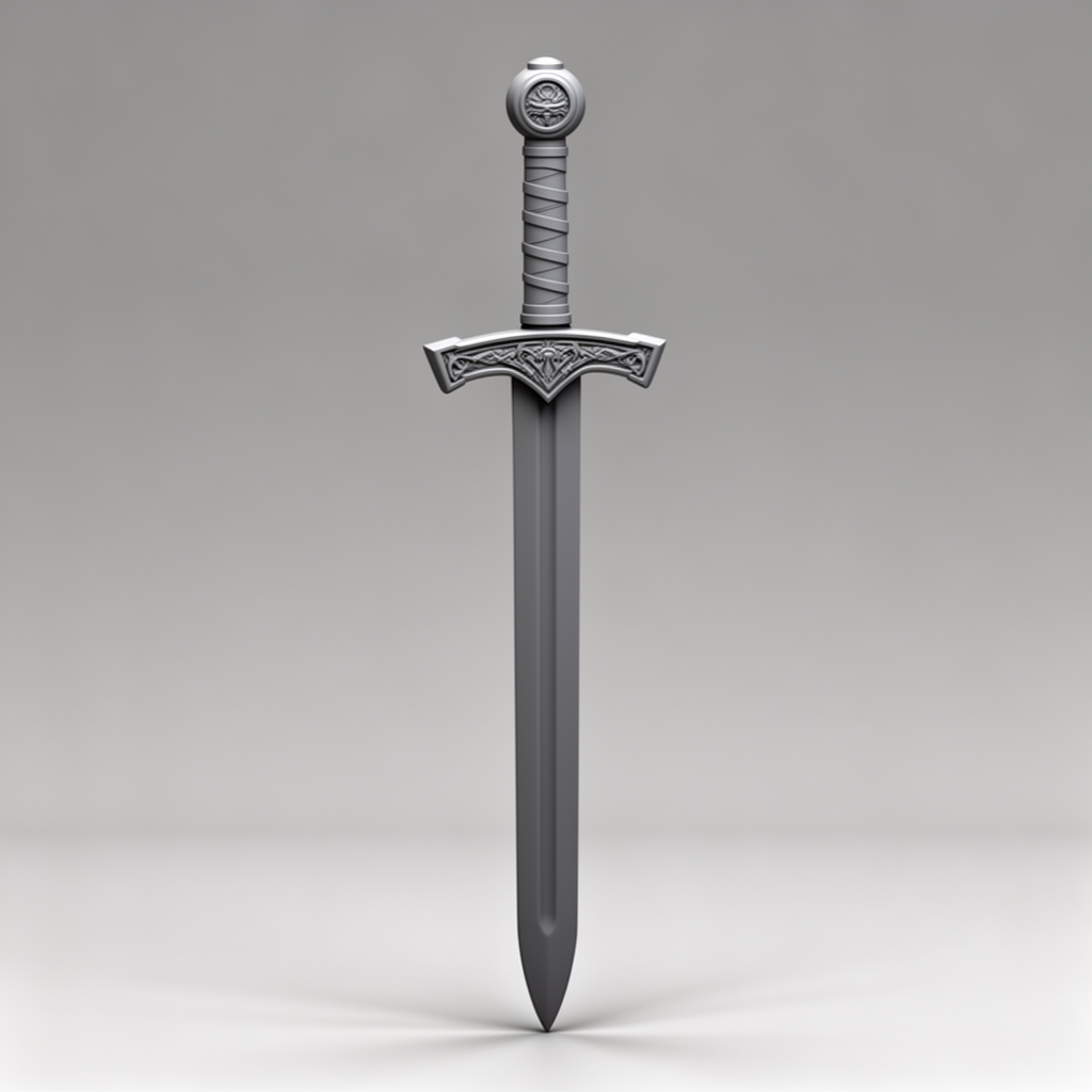 Medieval Sword Model free 3D printable STL
