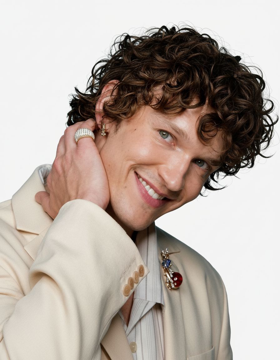 Curly Haired Man Portrait free 3D printable STL