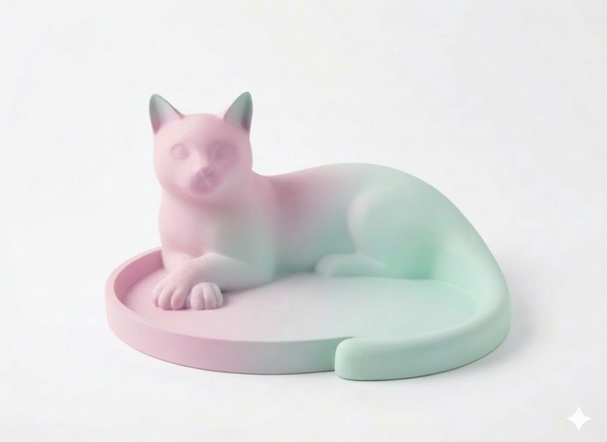 Lying Cat Figurine free 3D printable STL