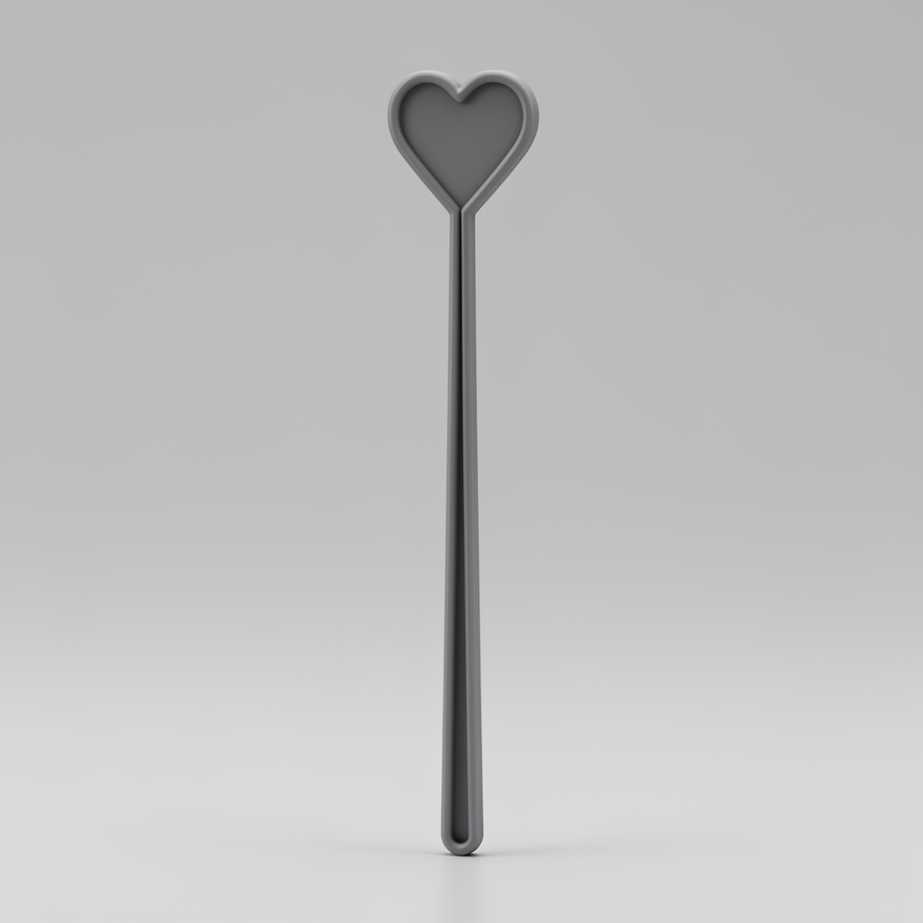 Heart Top Martini Stirer free 3D printable STL