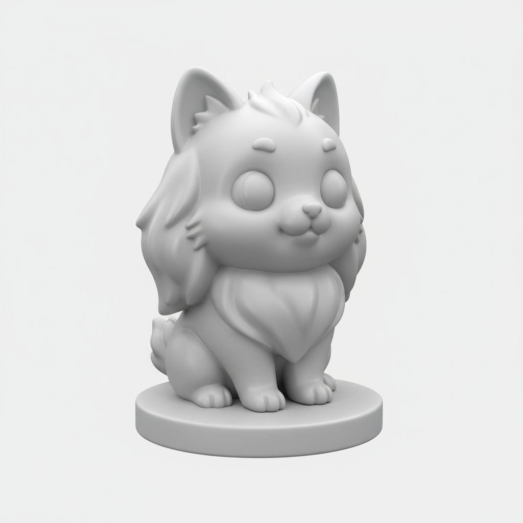 Pomeranian Dog Figurine free 3D printable STL