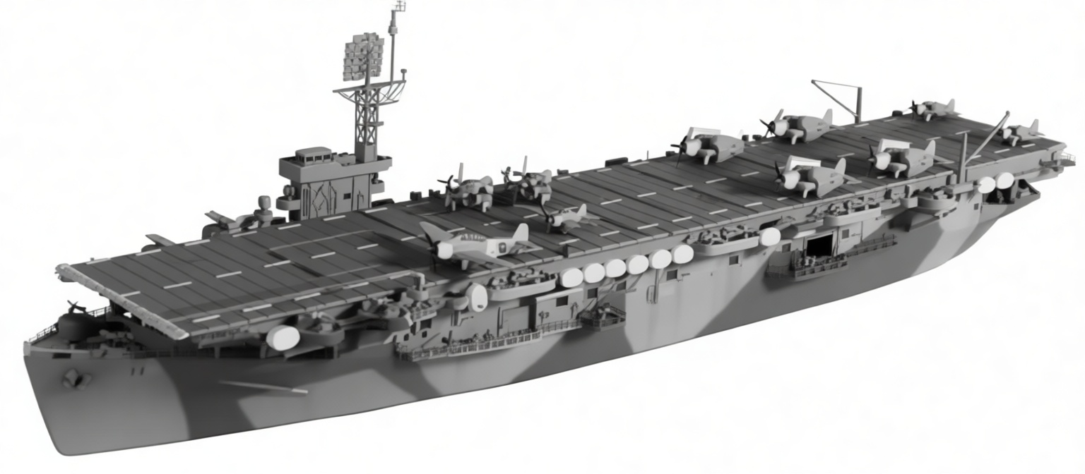 Essex Class Aircraft Carrier Model free 3D printable STL