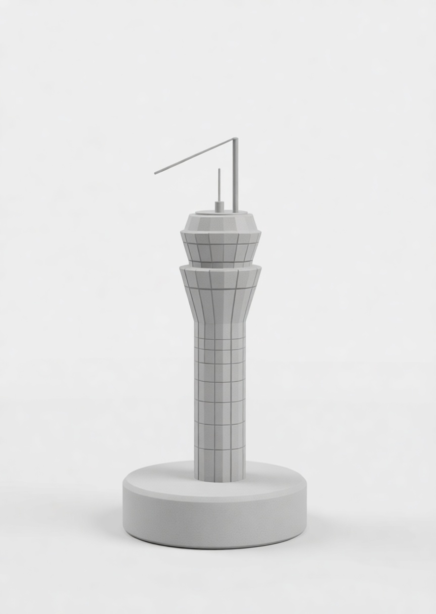 Airport Control Tower Model free 3D printable STL