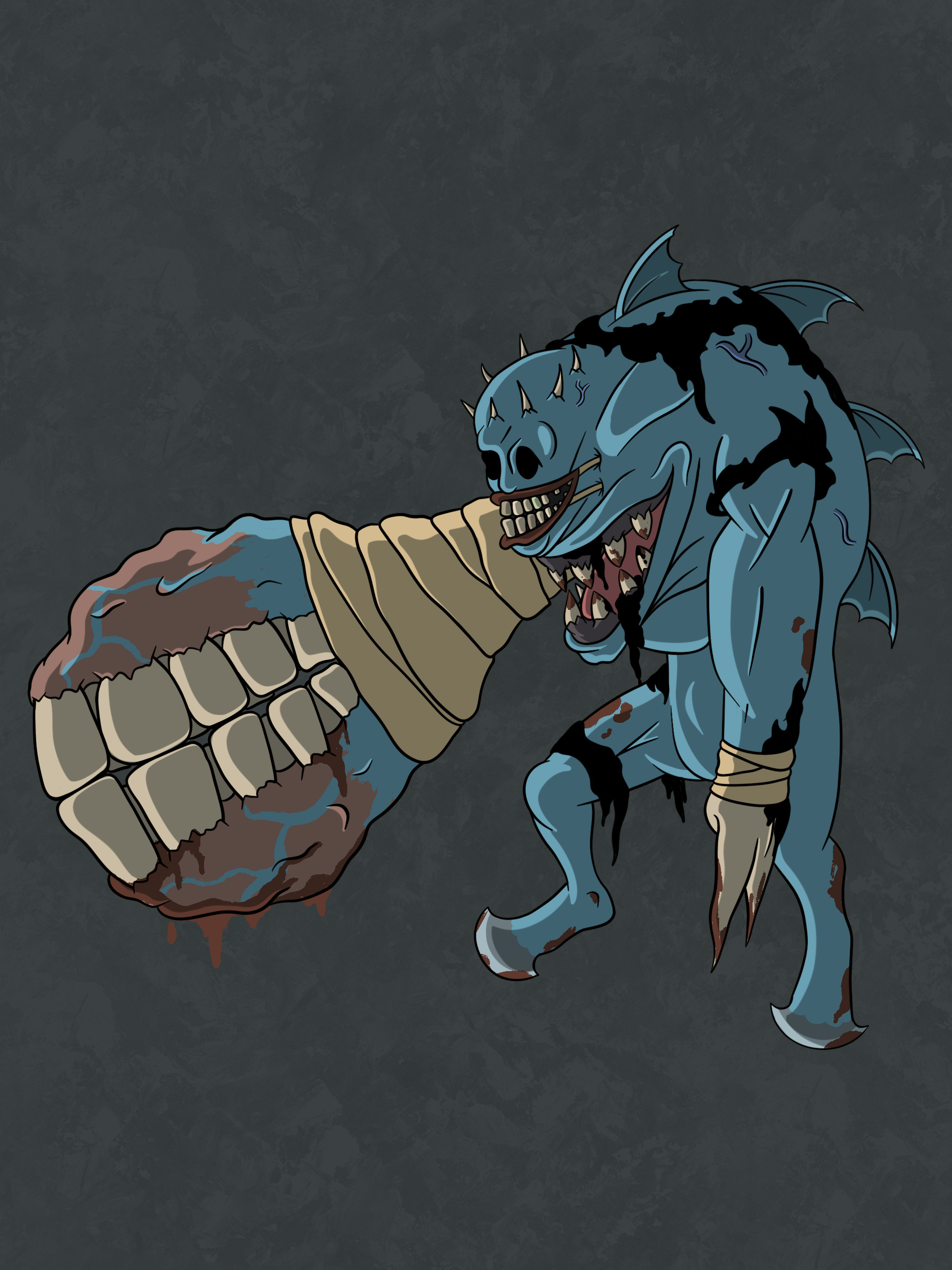 Zombie Shark Figurine free 3D printable STL