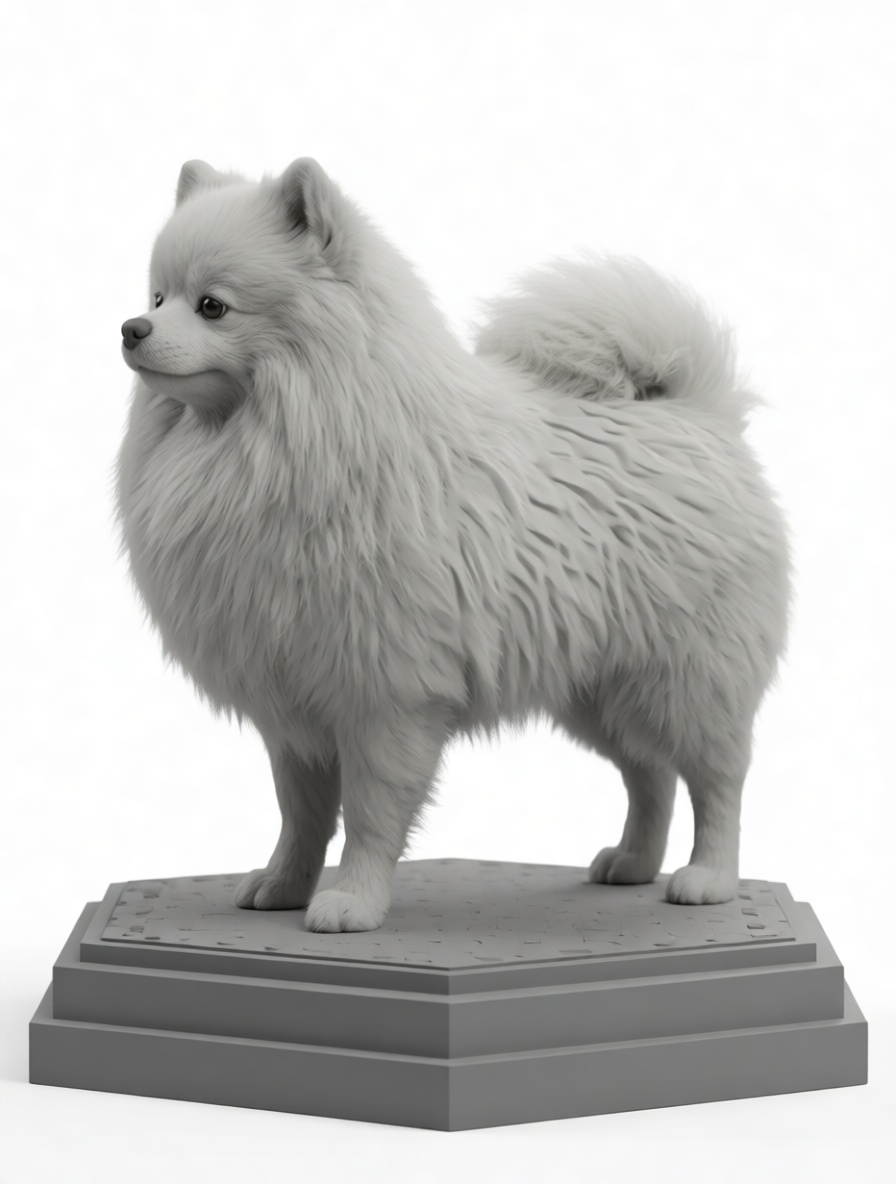 Pomeranian Dog Figurine free 3D printable STL
