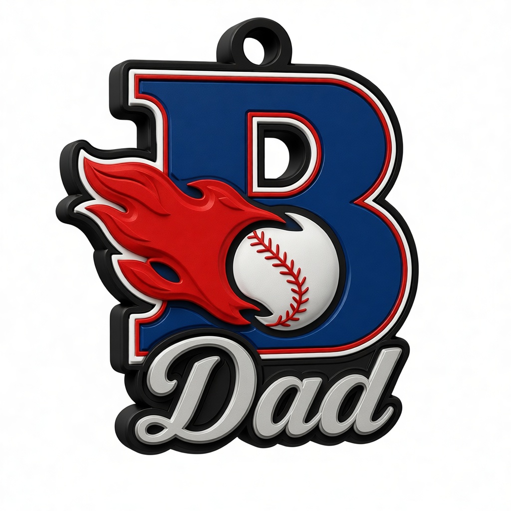 Baseball Dad Keychain free 3D printable STL