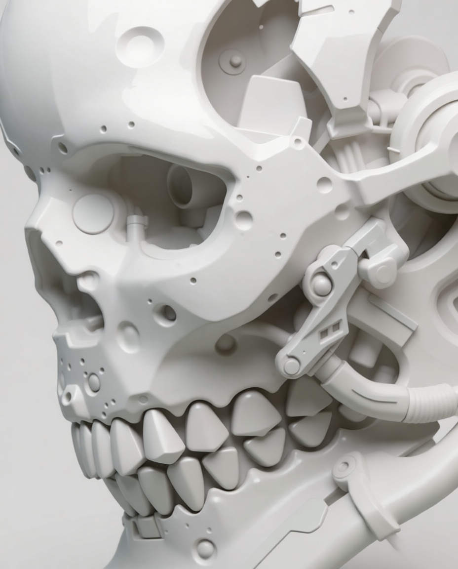 Cybernetic Skull Model free 3D printable STL