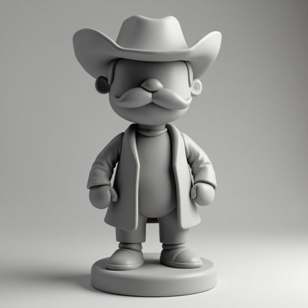 Clay Cowboy Figurine free 3D printable STL