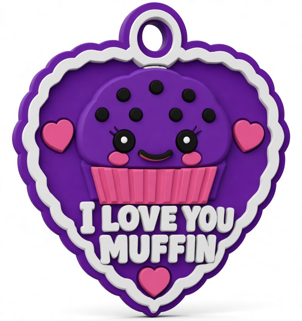 I Love You Muffin Pendant free 3D printable STL