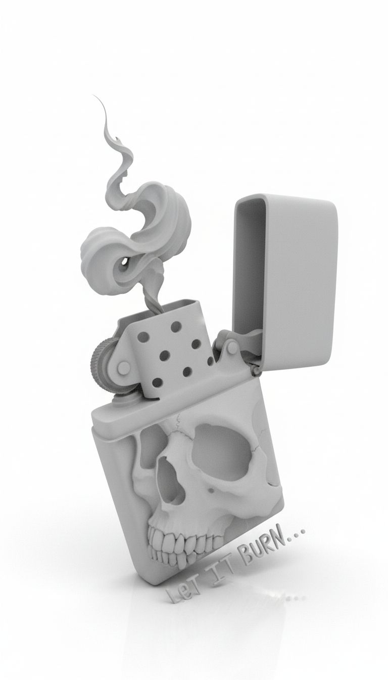 Skull Lighter Design free 3D printable STL