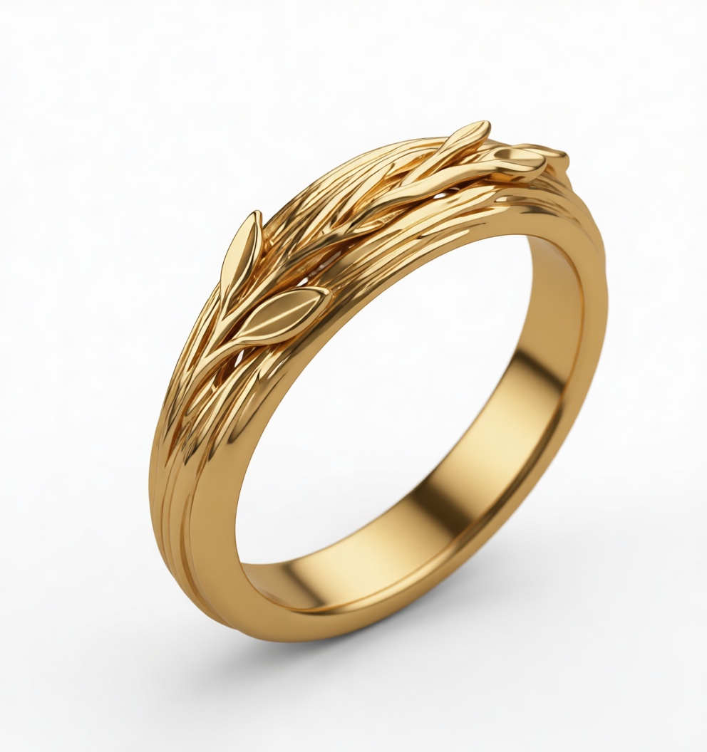 Wheat Stalk Wedding Ring free 3D printable STL