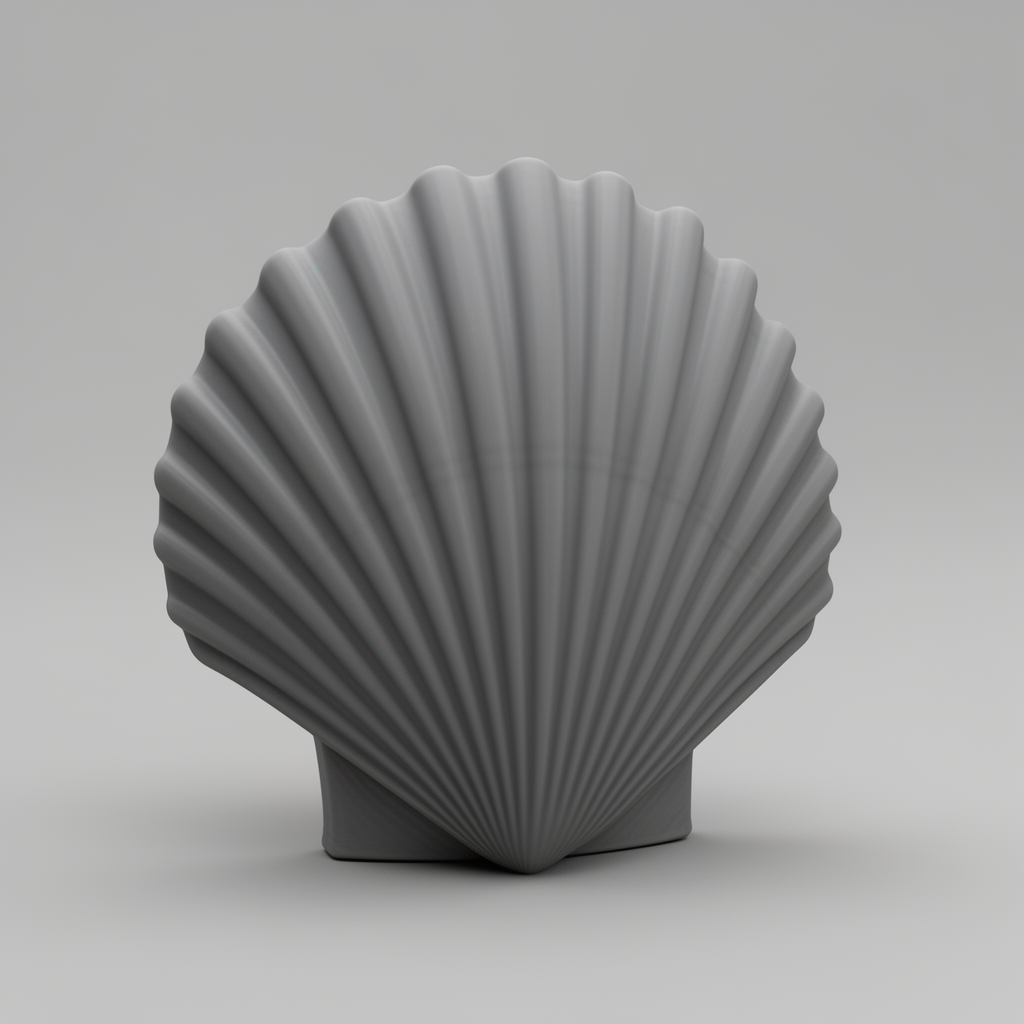 Closed Scallop Shell Model free 3D printable STL