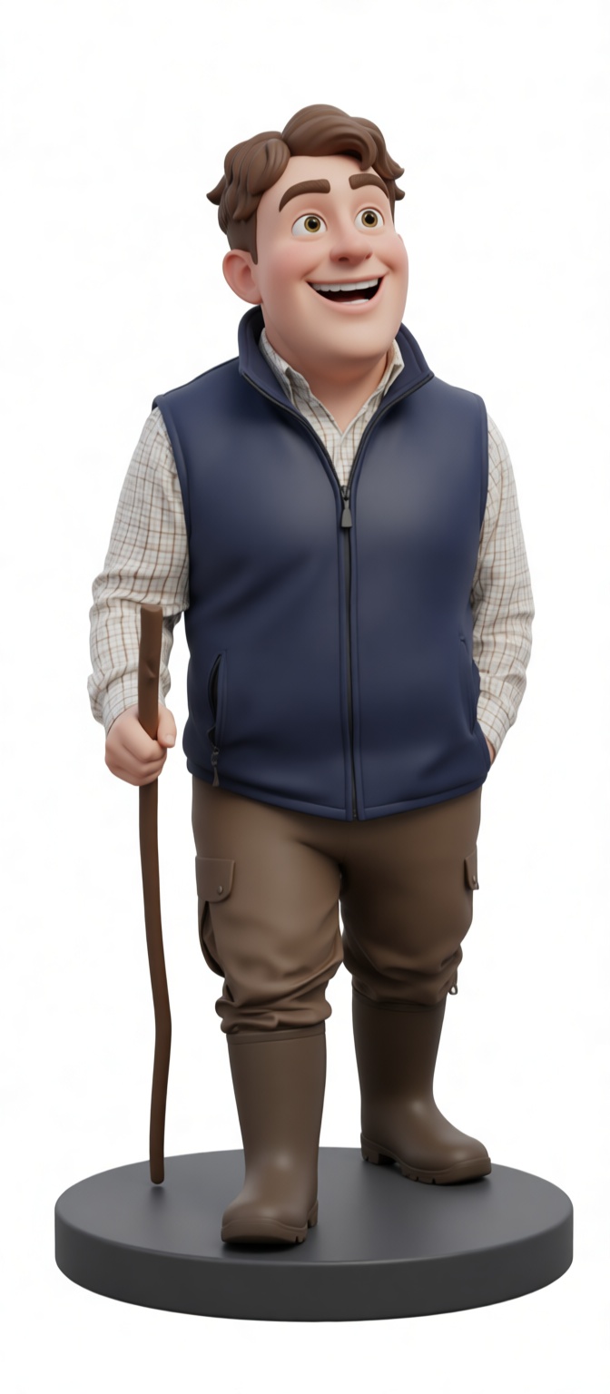 Hiker Man Figurine free 3D printable STL