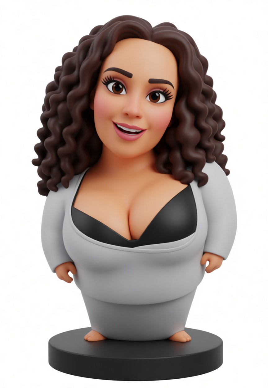 Curly Haired Woman Figurine free 3D printable STL