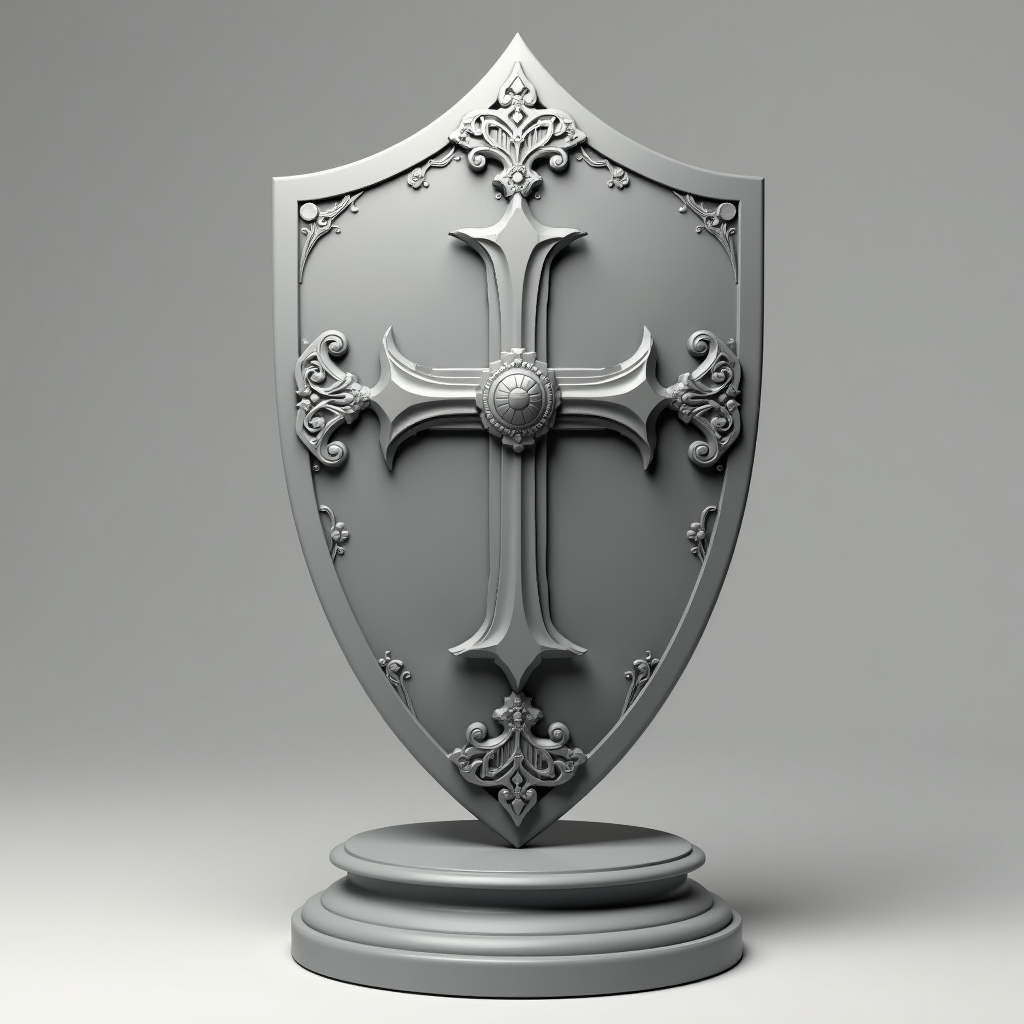 Medieval Knight Shield free 3D printable STL