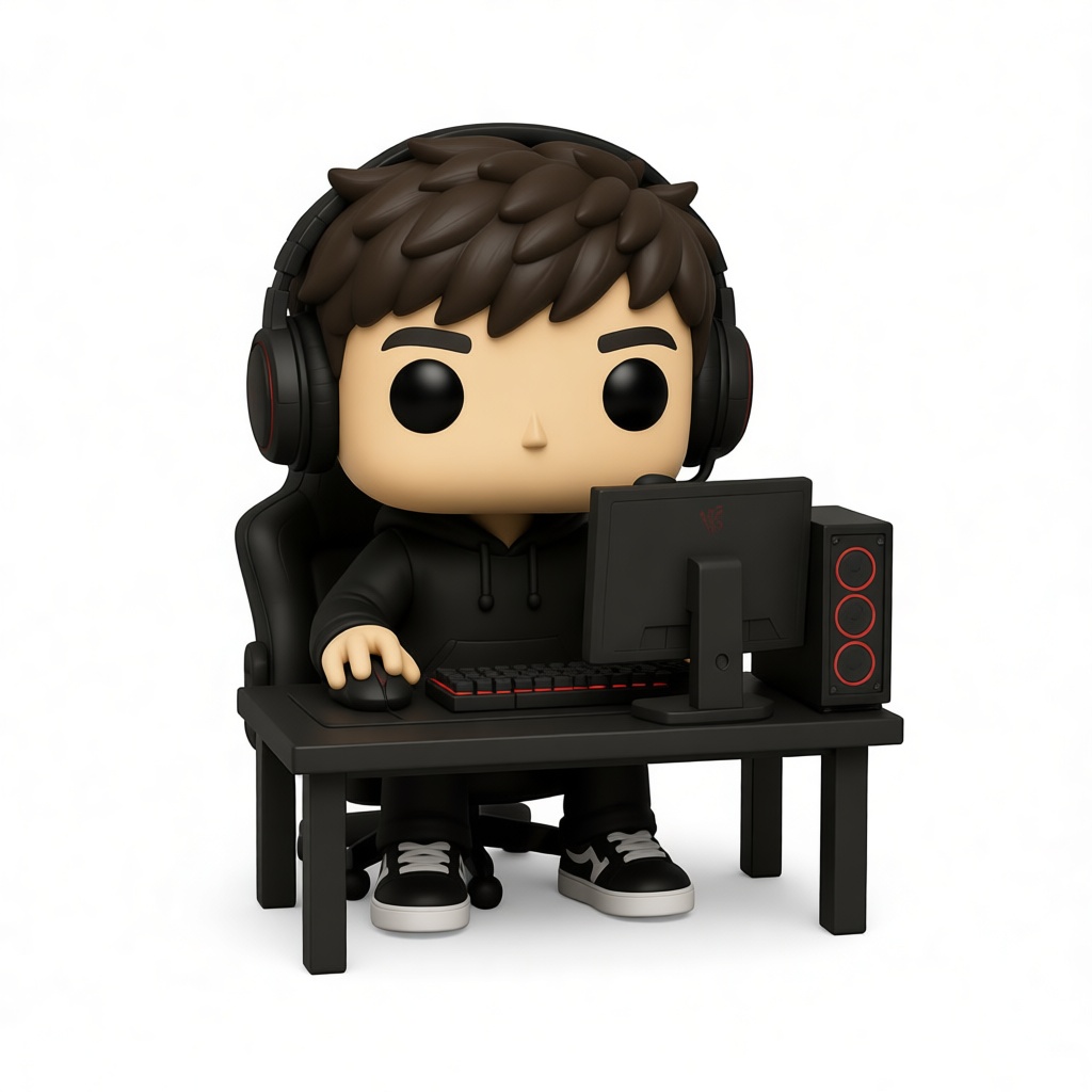Gamer Figurine with Setup free 3D printable STL