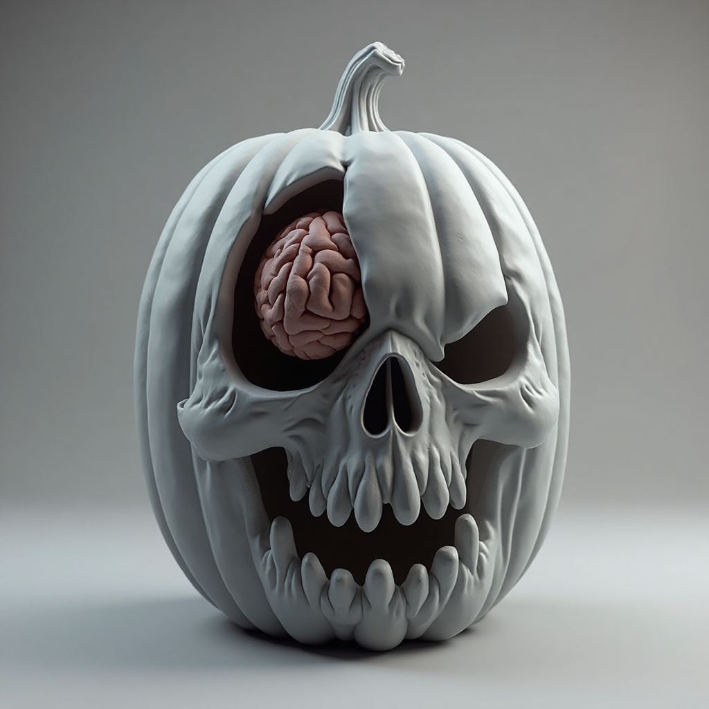 Evil Skull Pumpkin Figurine free 3D printable STL