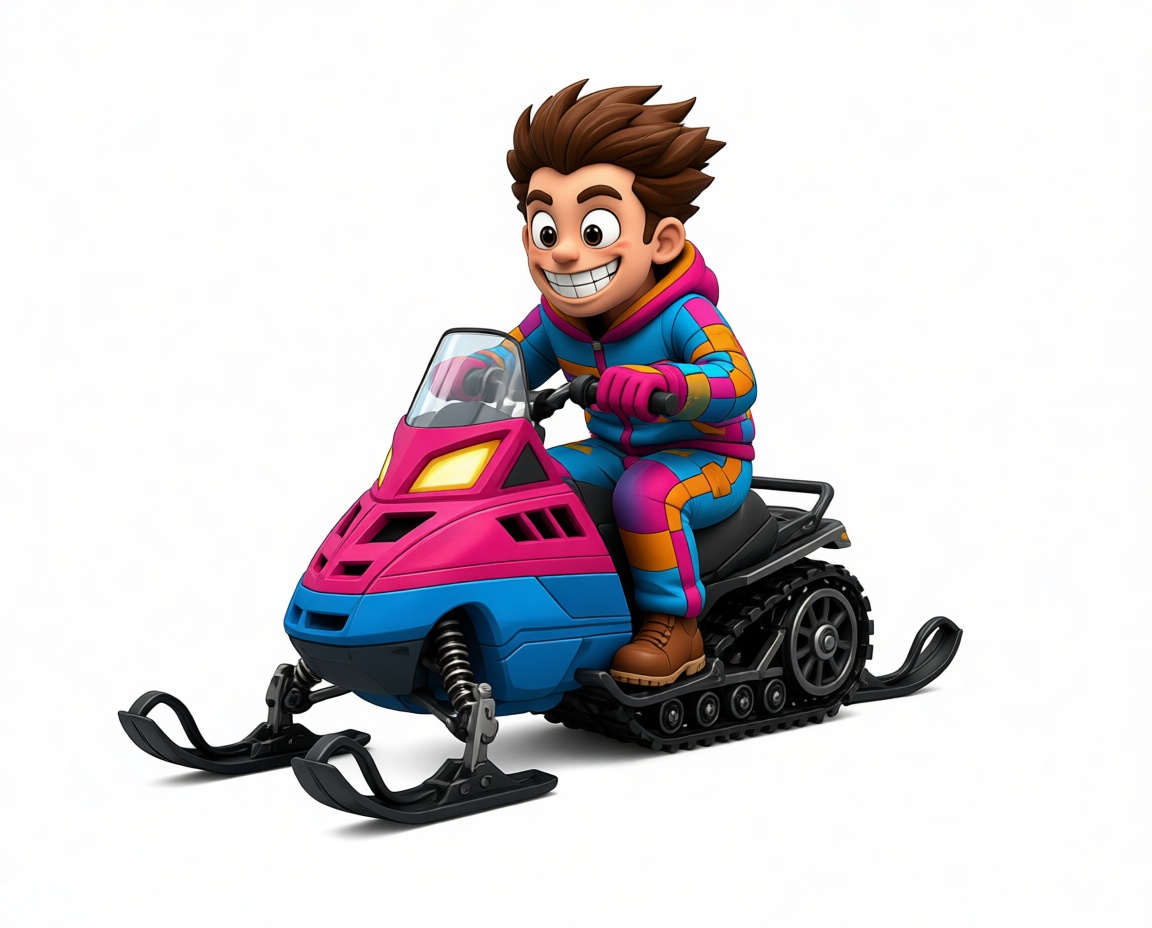 Boy on Snowmobile Figurine free 3D printable STL
