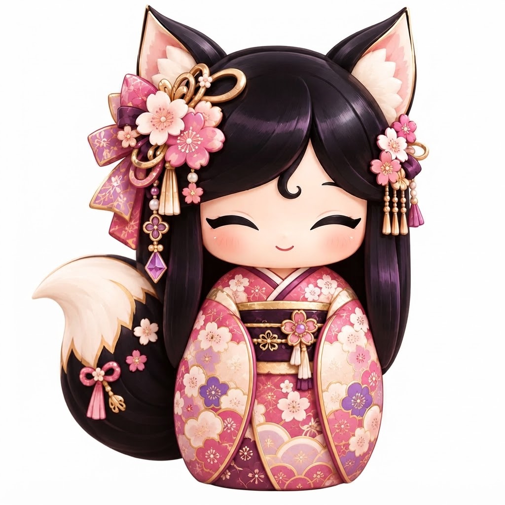 Kitsune Kimono Figurine free 3D printable STL