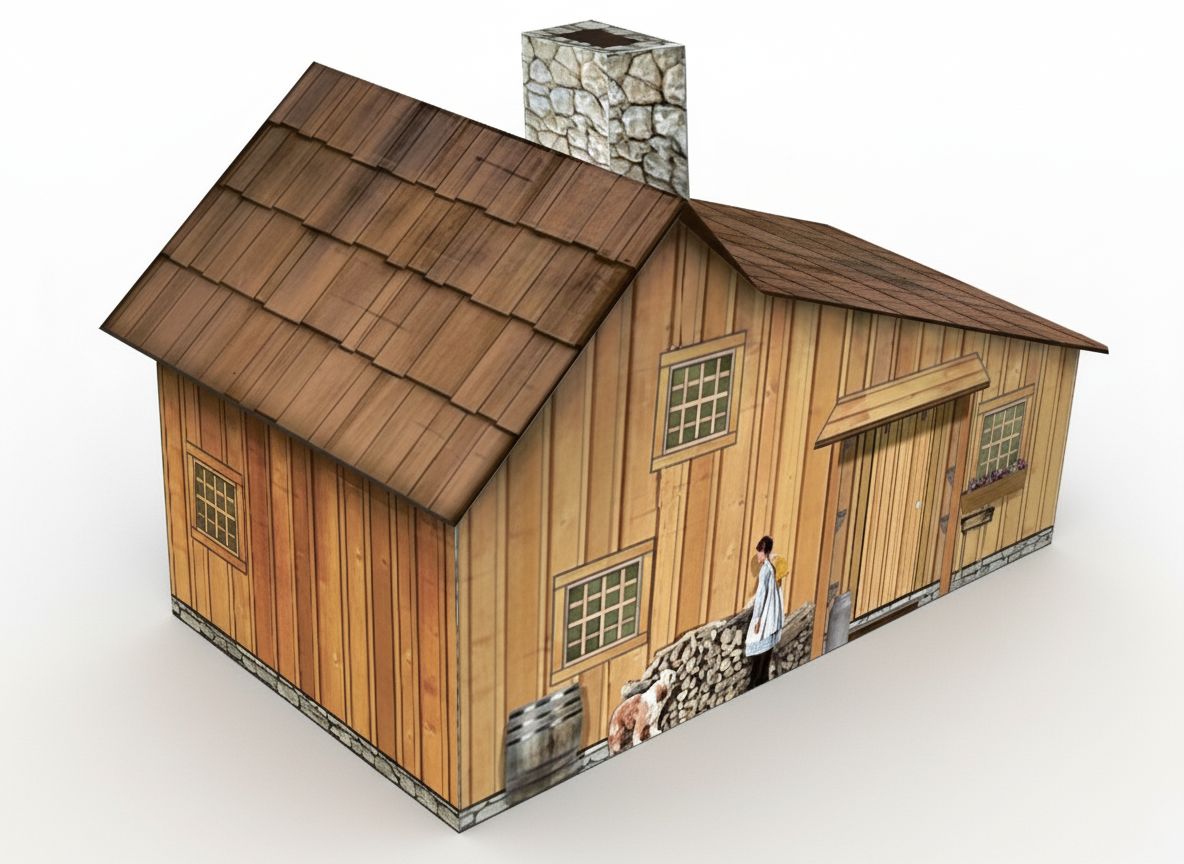 Rustic Cabin Model free 3D printable STL