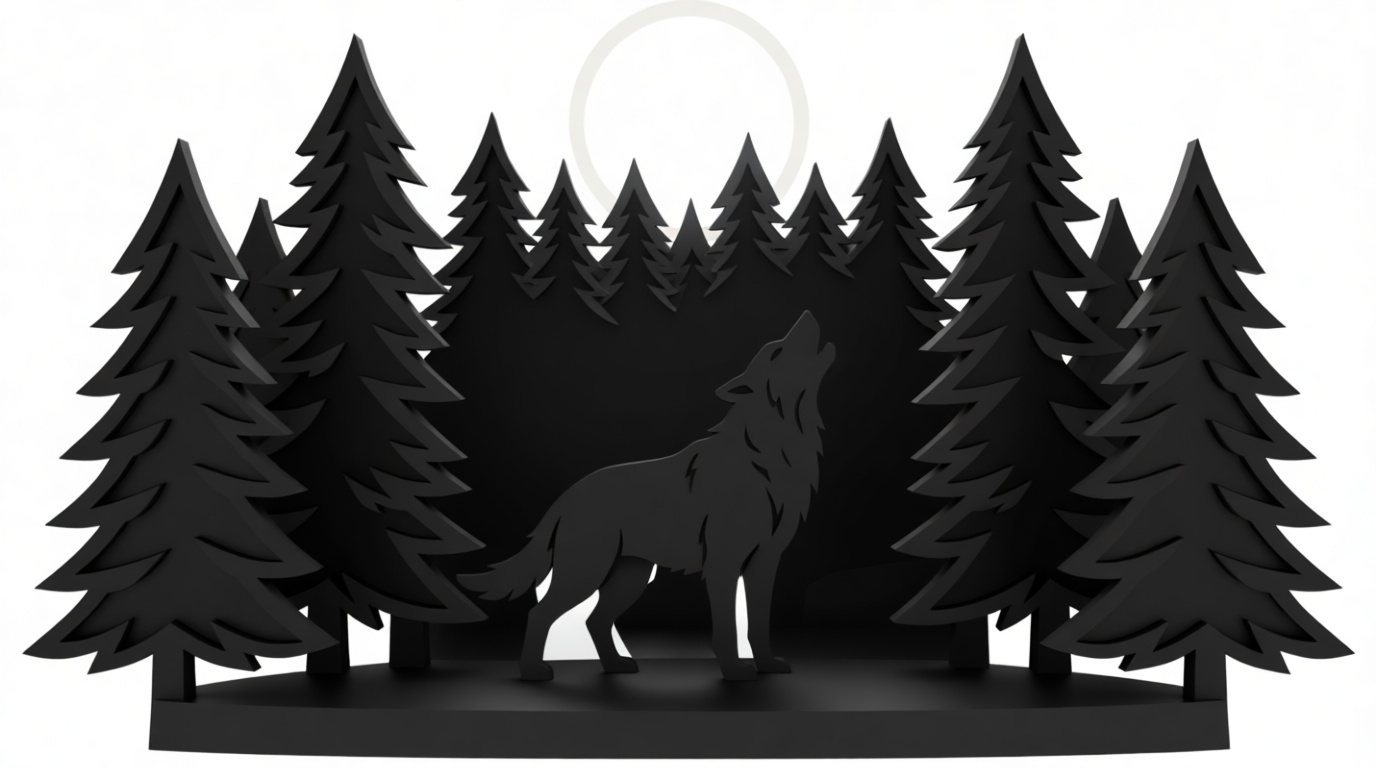 Howling Wolf Scene free 3D printable STL