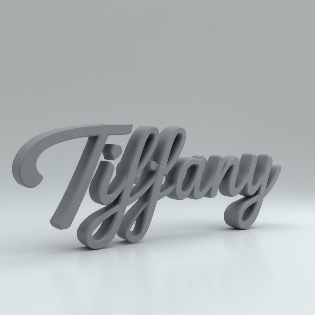 Tiffany Name Keychain free 3D printable STL