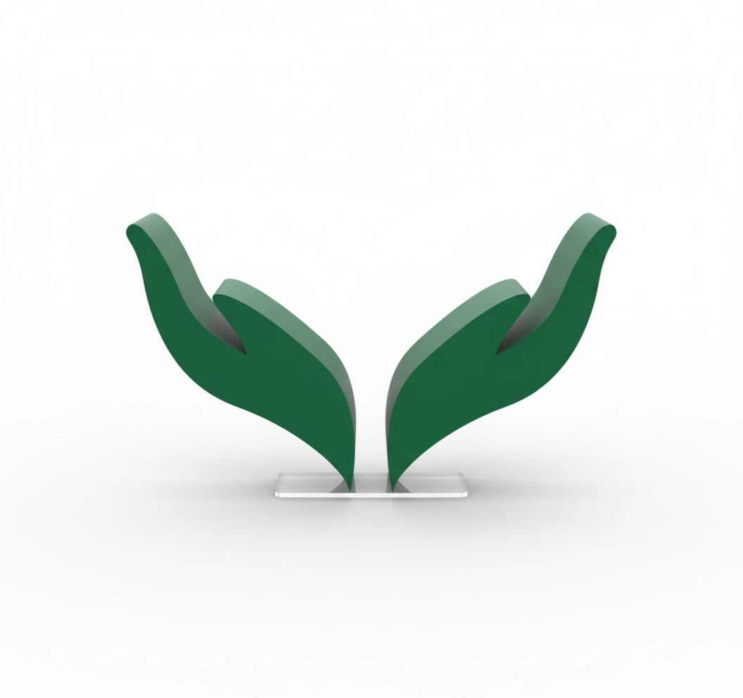 Hands Holding Leaves Sculpture free 3D printable STL
