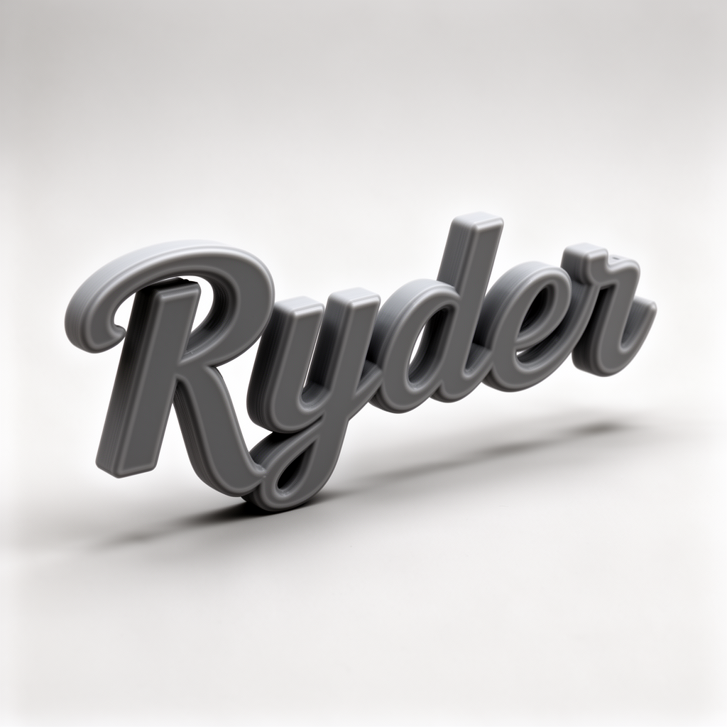 Ryder Cursive Sign free 3D printable STL