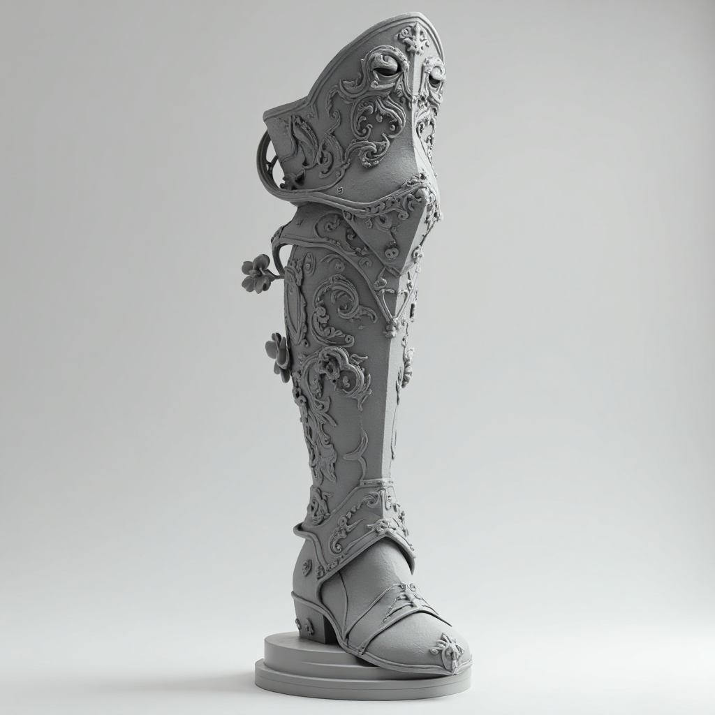 Gothic Floral Leg Armour free 3D printable STL
