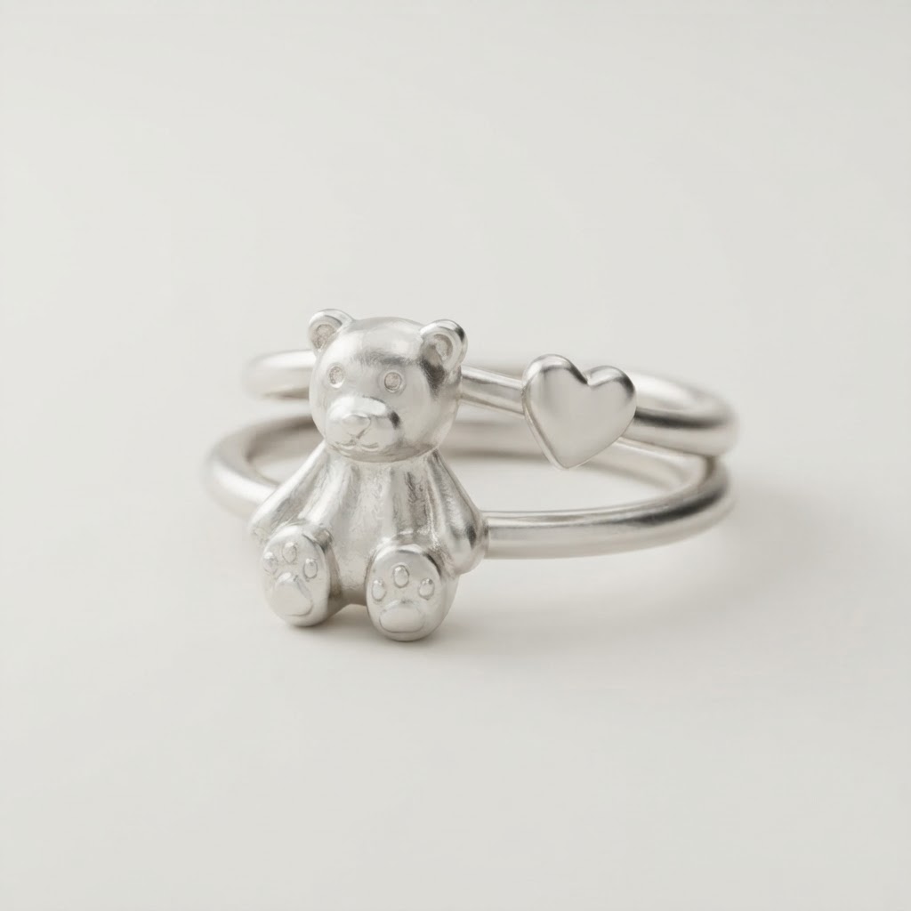 Teddy Bear Heart Ring free 3D printable STL