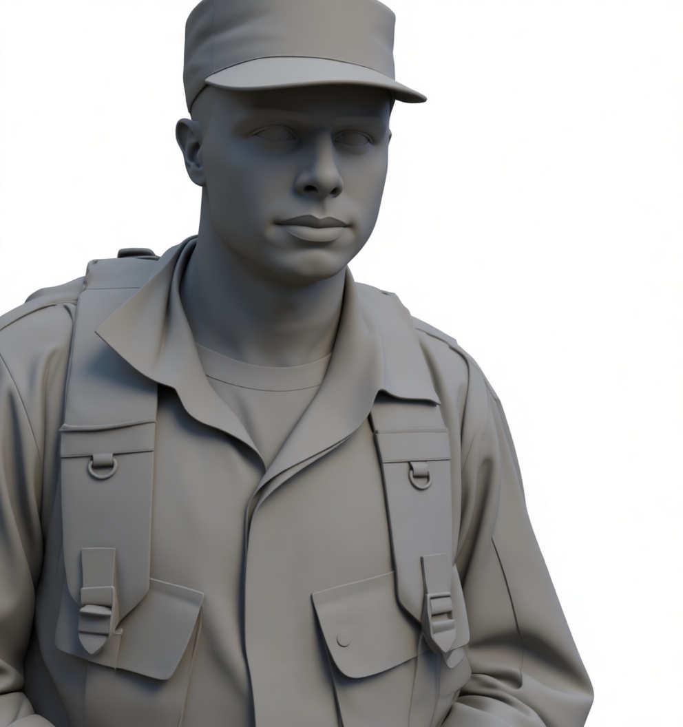 Modern Soldier Bust free 3D printable STL
