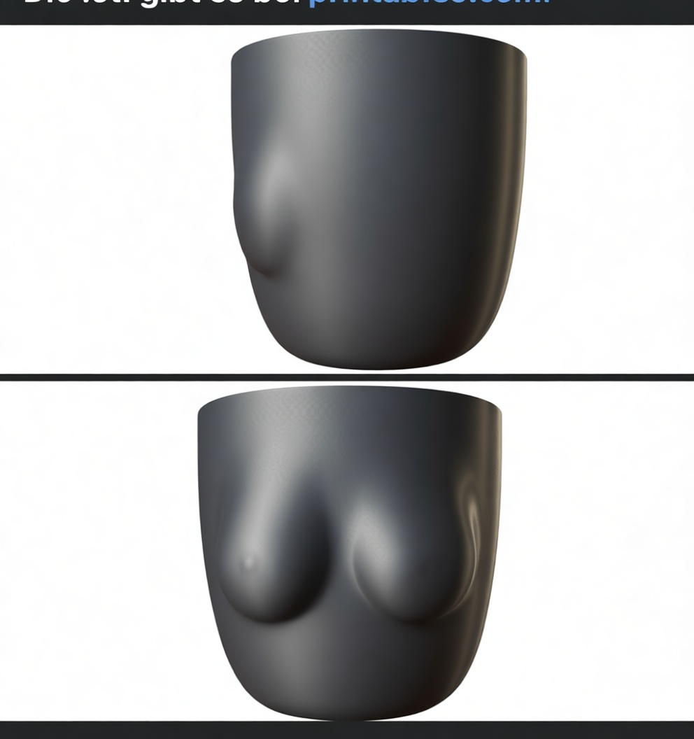 Breast-Shaped Cup free 3D printable STL