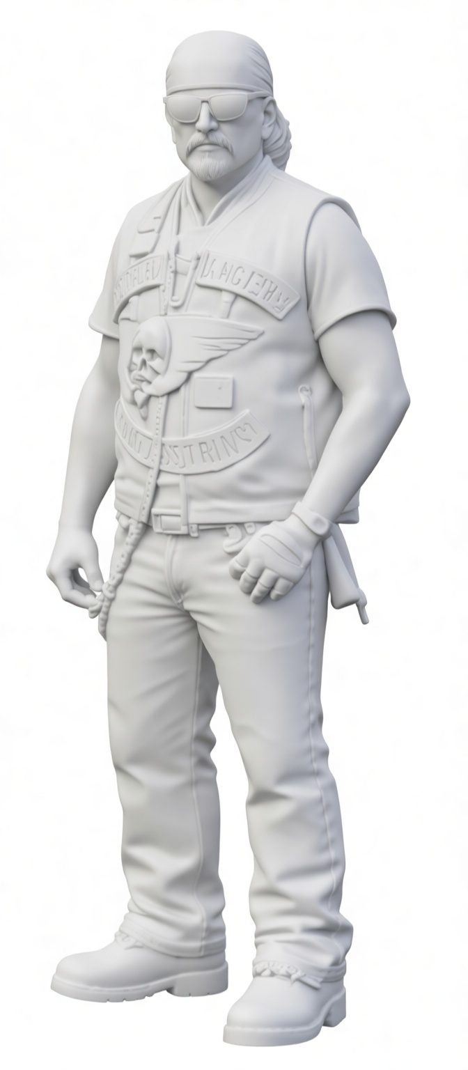 Biker Gang Member Figurine free 3D printable STL