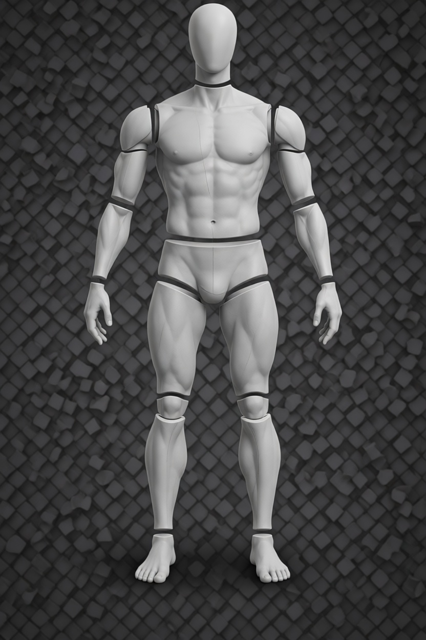 Articulated Male Figure Model free 3D printable STL