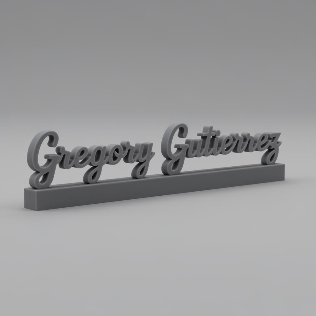 Gregory Gutierrez Nameplate free 3D printable STL