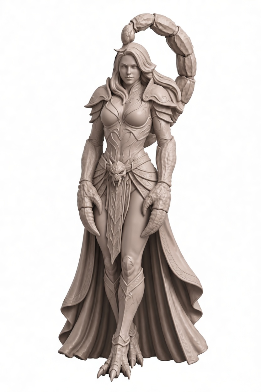 Scorpion Woman Figurine free 3D printable STL