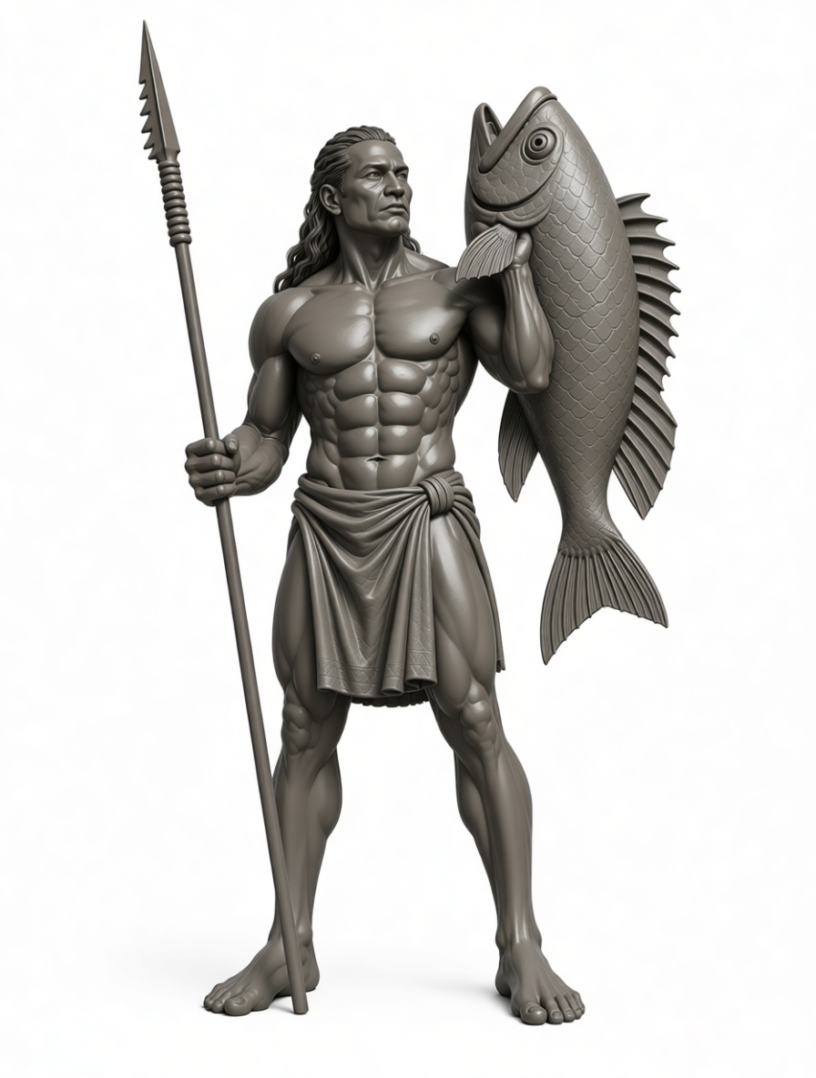 Polynesian Fisherman Figurine free 3D printable STL