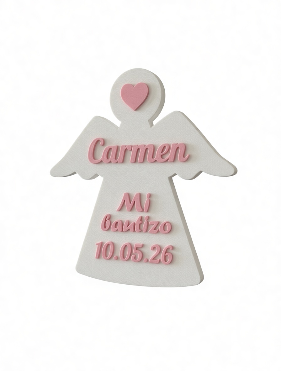 Baptism Angel Plaque free 3D printable STL
