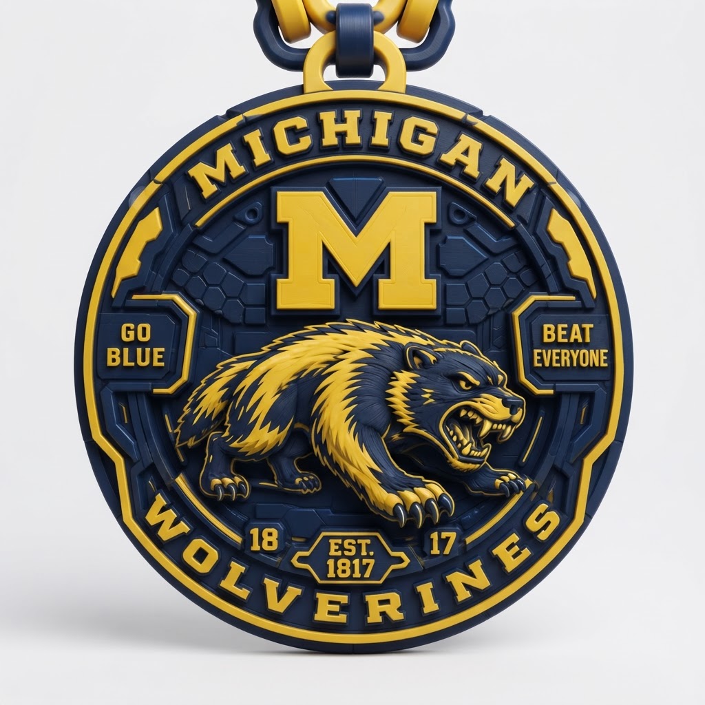 Michigan Wolverines Medallion STL – Free 3D Print Model | Remeshy
