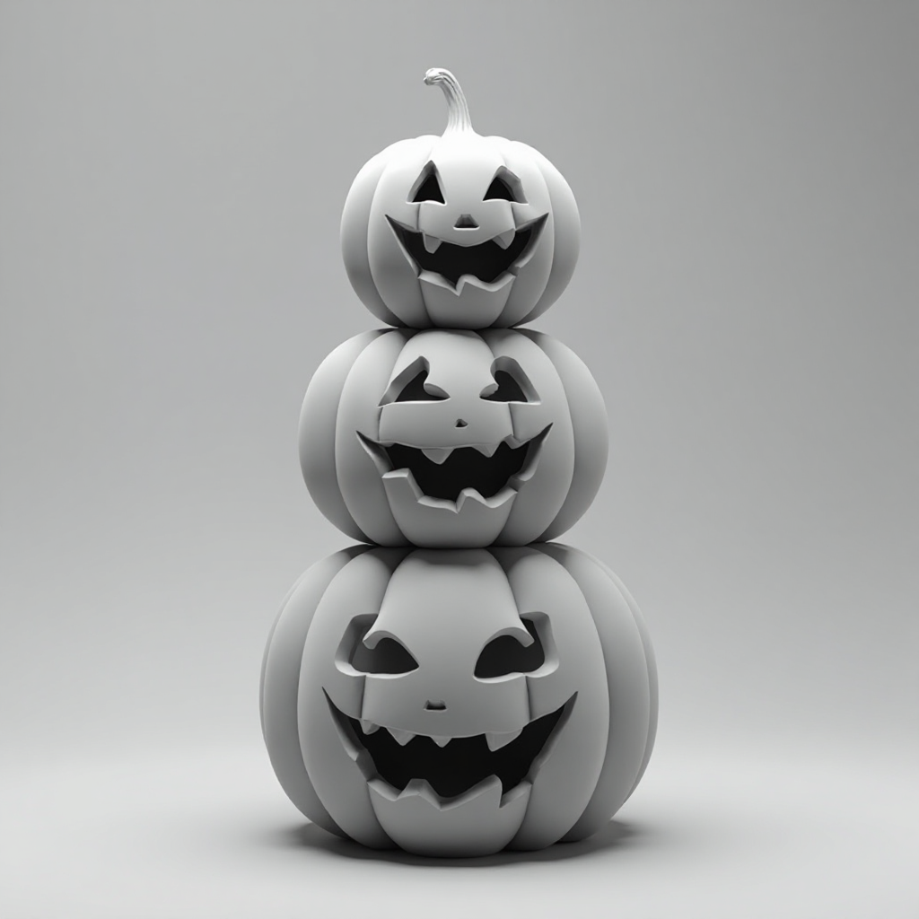 Stacked Halloween Pumpkins Figurine free 3D printable STL