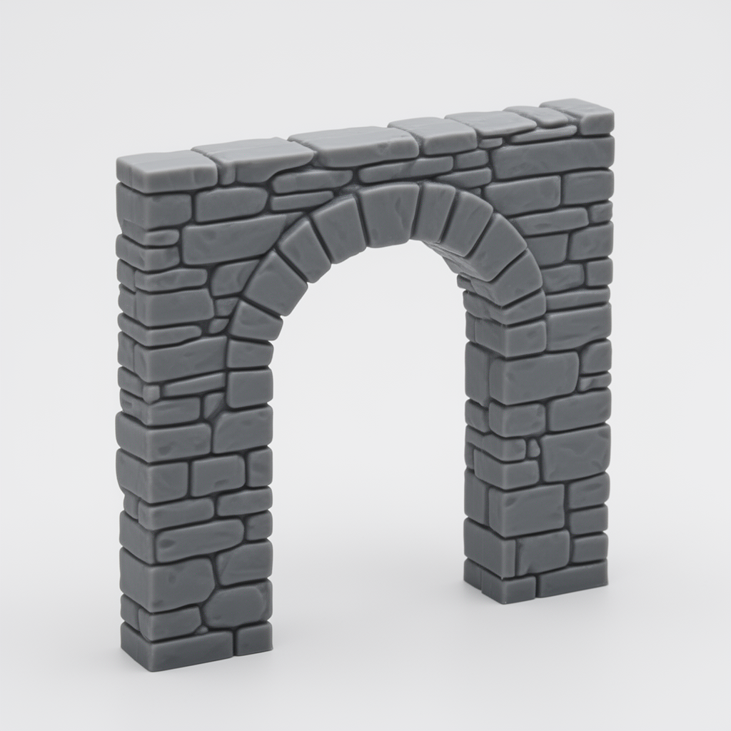 Stone Wall Arch Miniature free 3D printable STL