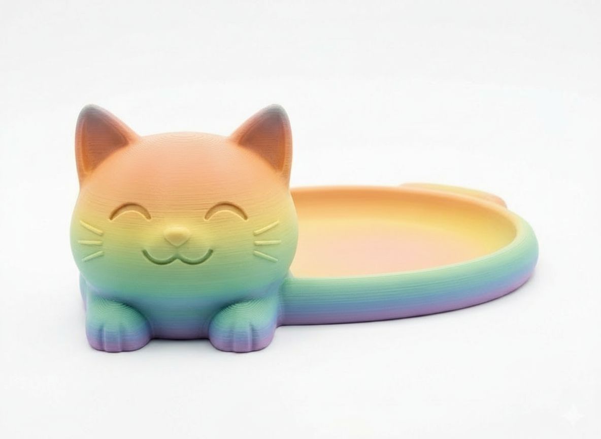 Cute Cat Trinket Dish free 3D printable STL