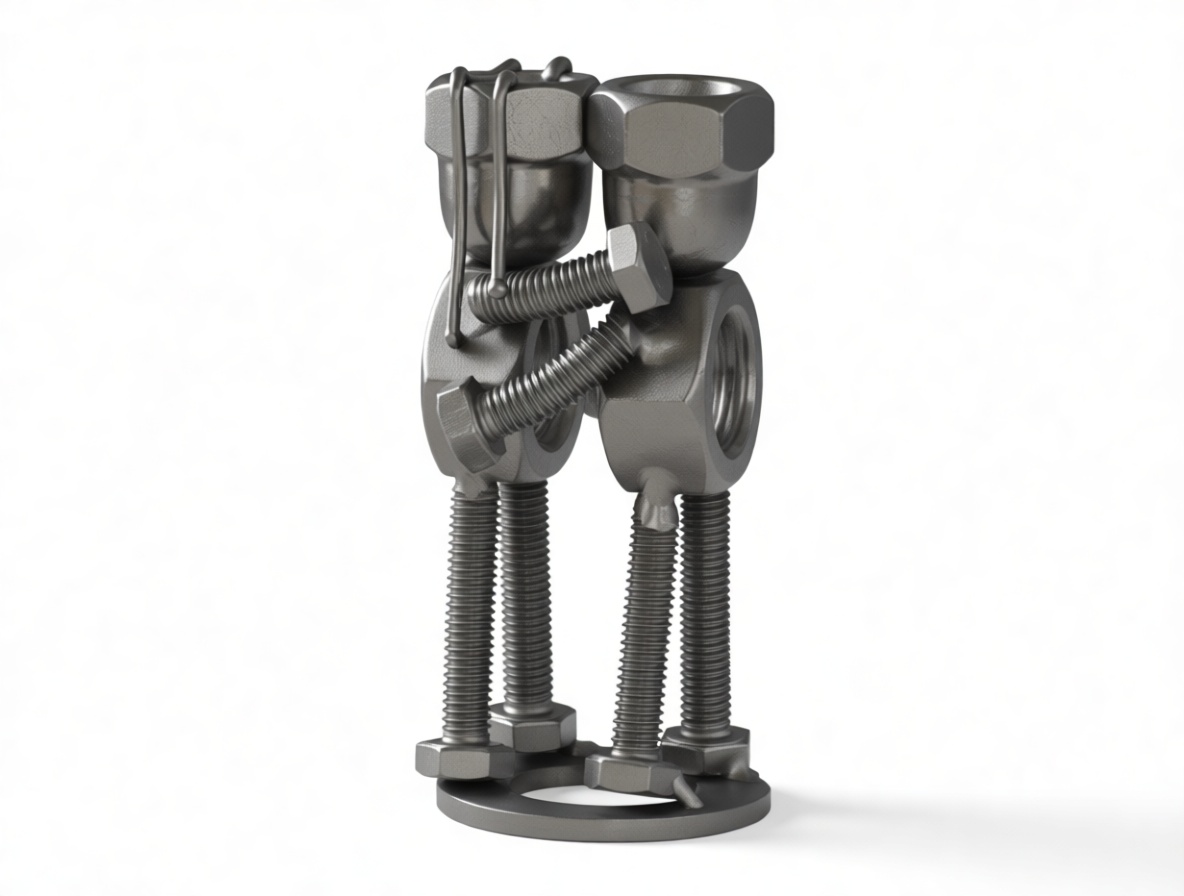 Metal Nut Couple Sculpture free 3D printable STL